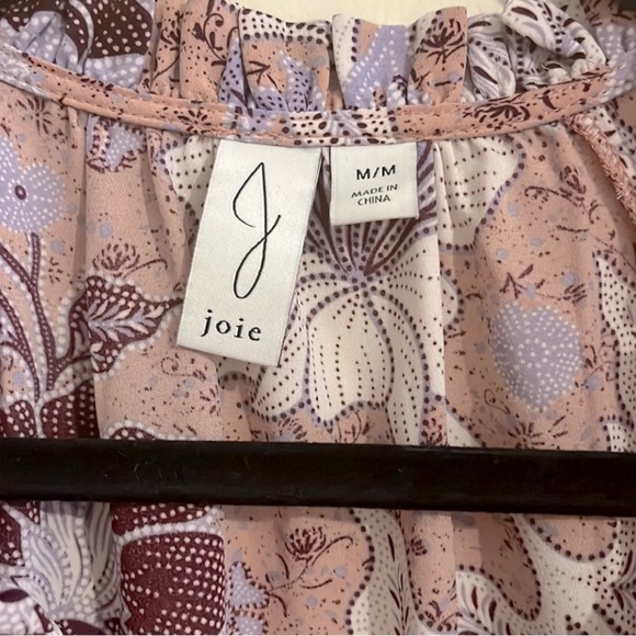 JOIE Womens M Floral Blouse Flutter Sleeves Loose Fit - Picture 3 of 3